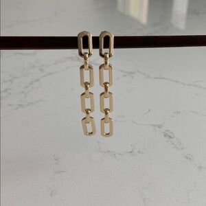 Pretty Bird • Gold Plated Chain Link Dangle Earrings